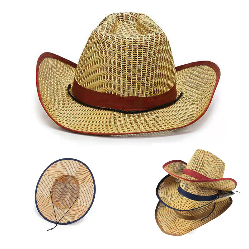 Wide Brim Straw Cowboy Hat
