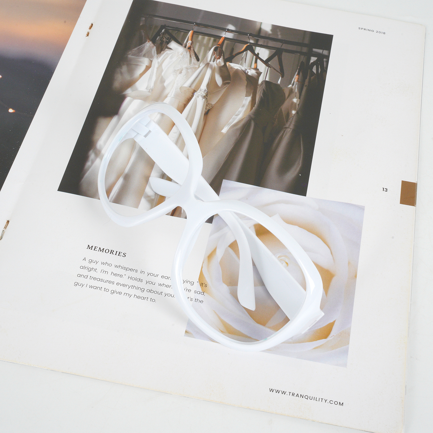 White Lensless Eye Glasses