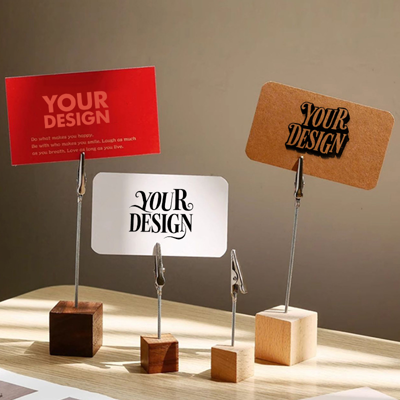 Wooden Alligator Clip Menu Stand