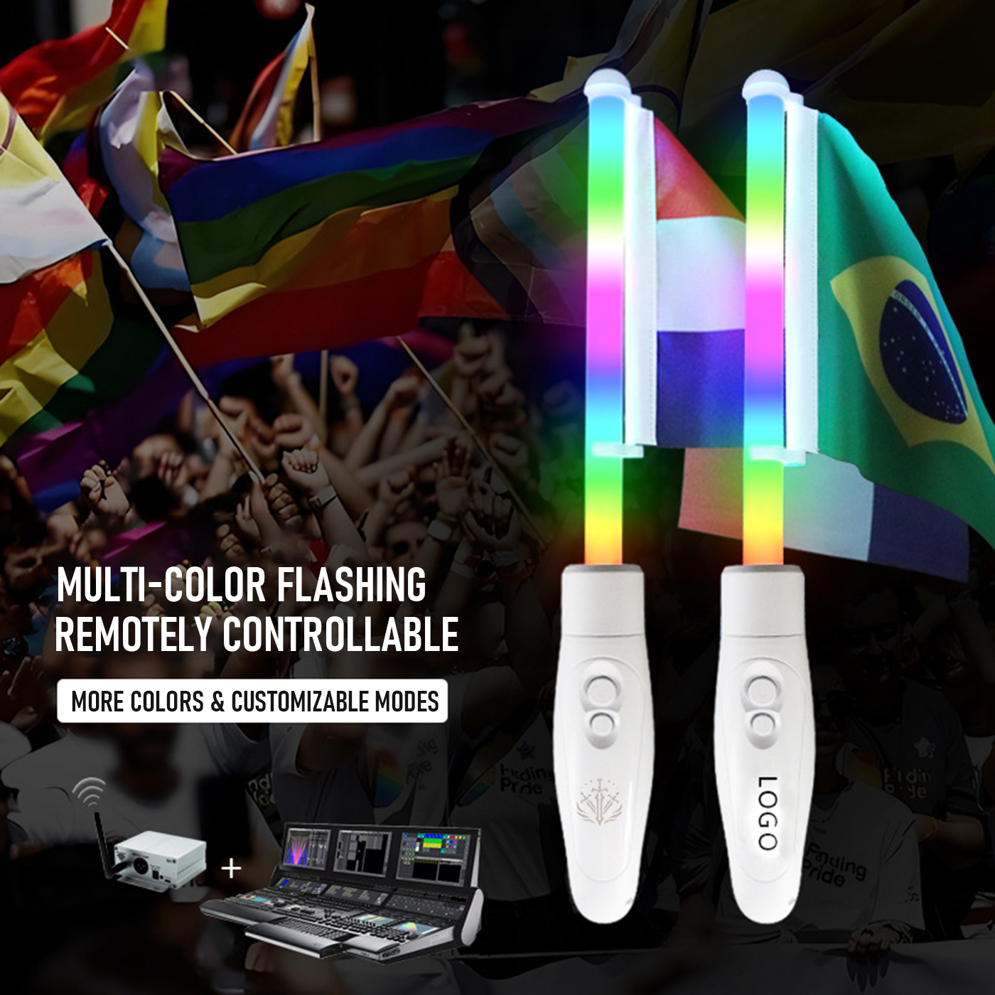 Customizable LED Luminous Flags