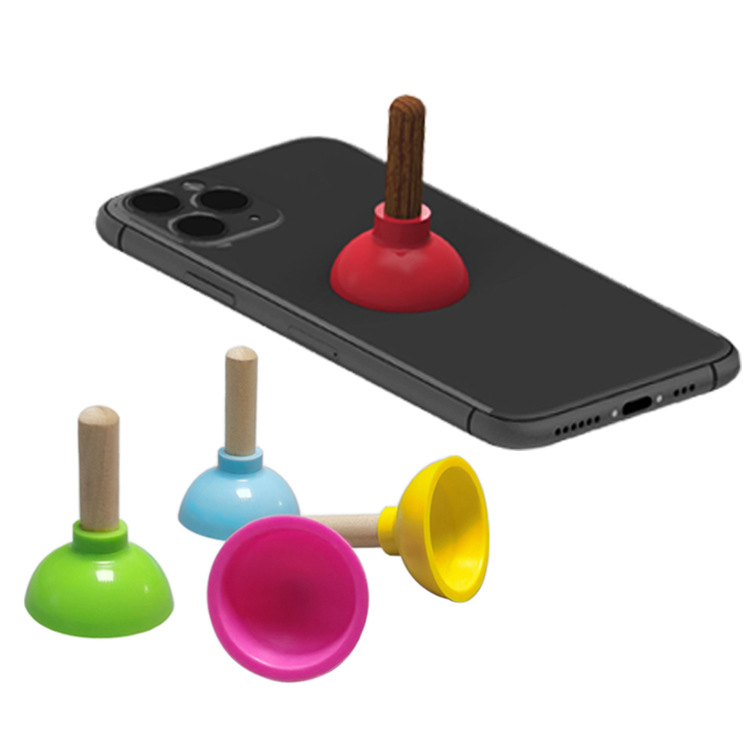 Colorful Toilet Shape Plunger Phone Holder