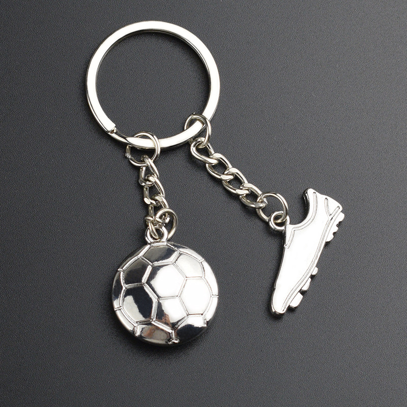 Silver Football Charm Keyring