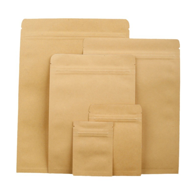 Resealable Small Ziplock Kraft Paper Bag