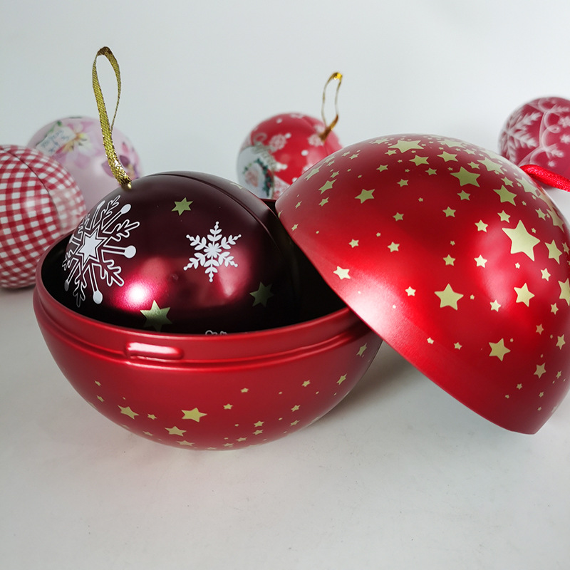 Christmas Tin Baubles Ornaments