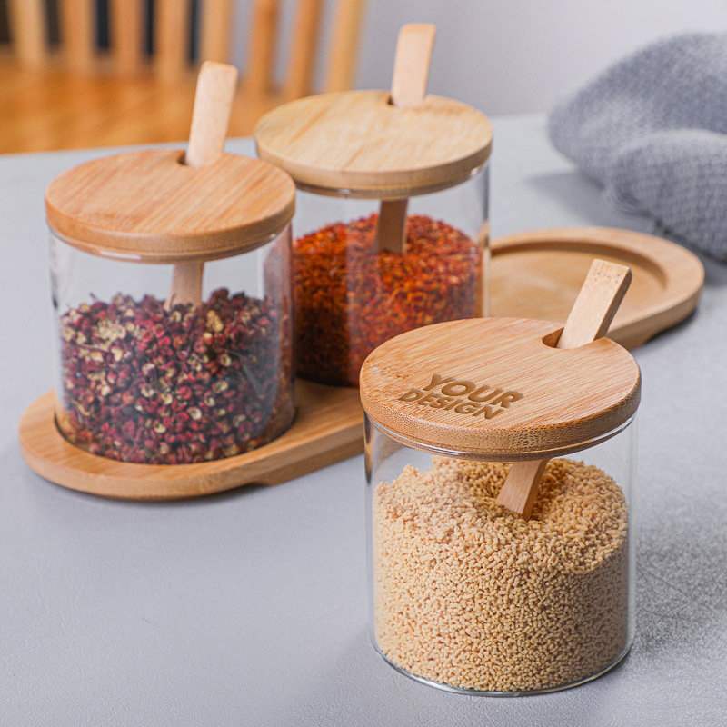Glass Storage Jars With Bamboo Lid