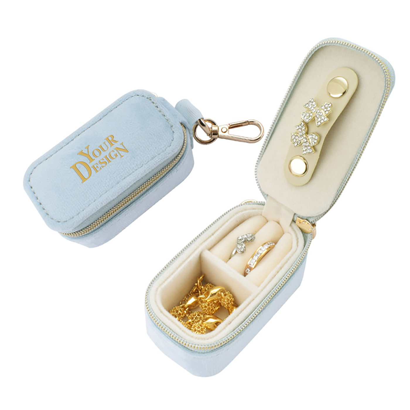 Velvet Portable Jewelry Case Keychain