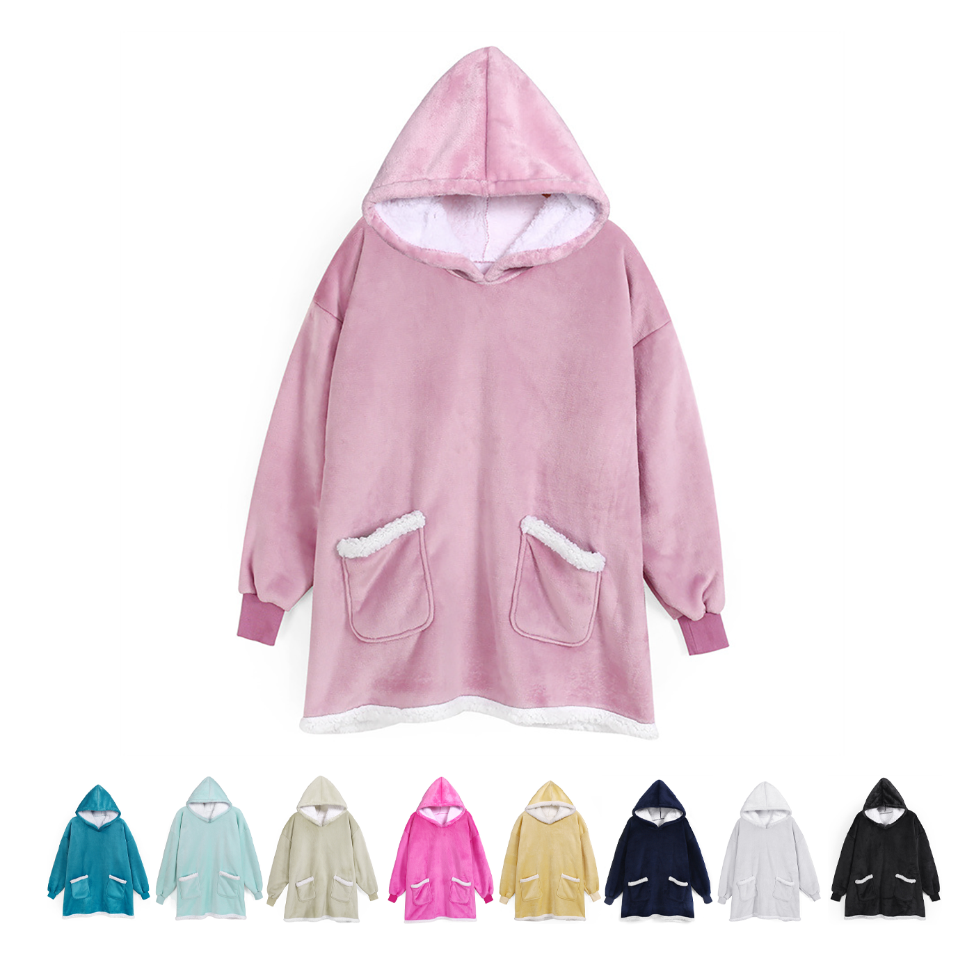 Custom Hooded Flannel Lounge Wear Blanket