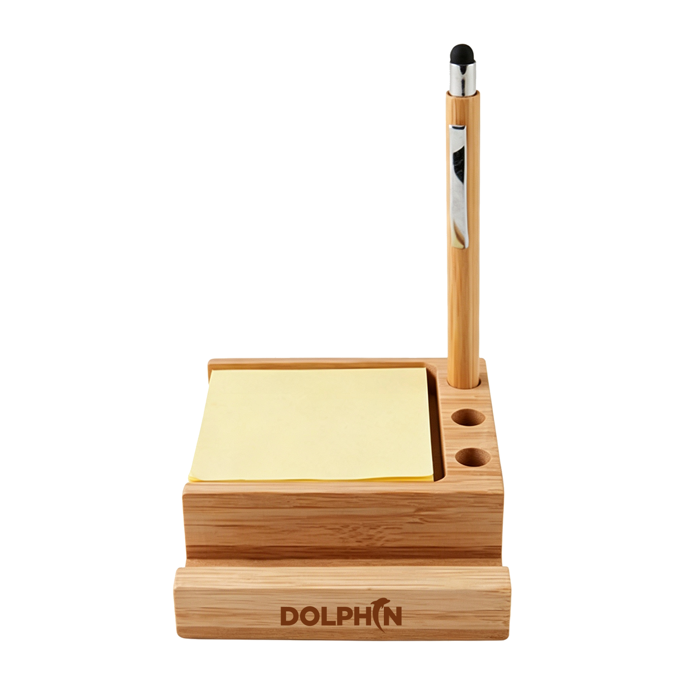 Bamboo Desk Organizer With Phone Stand
