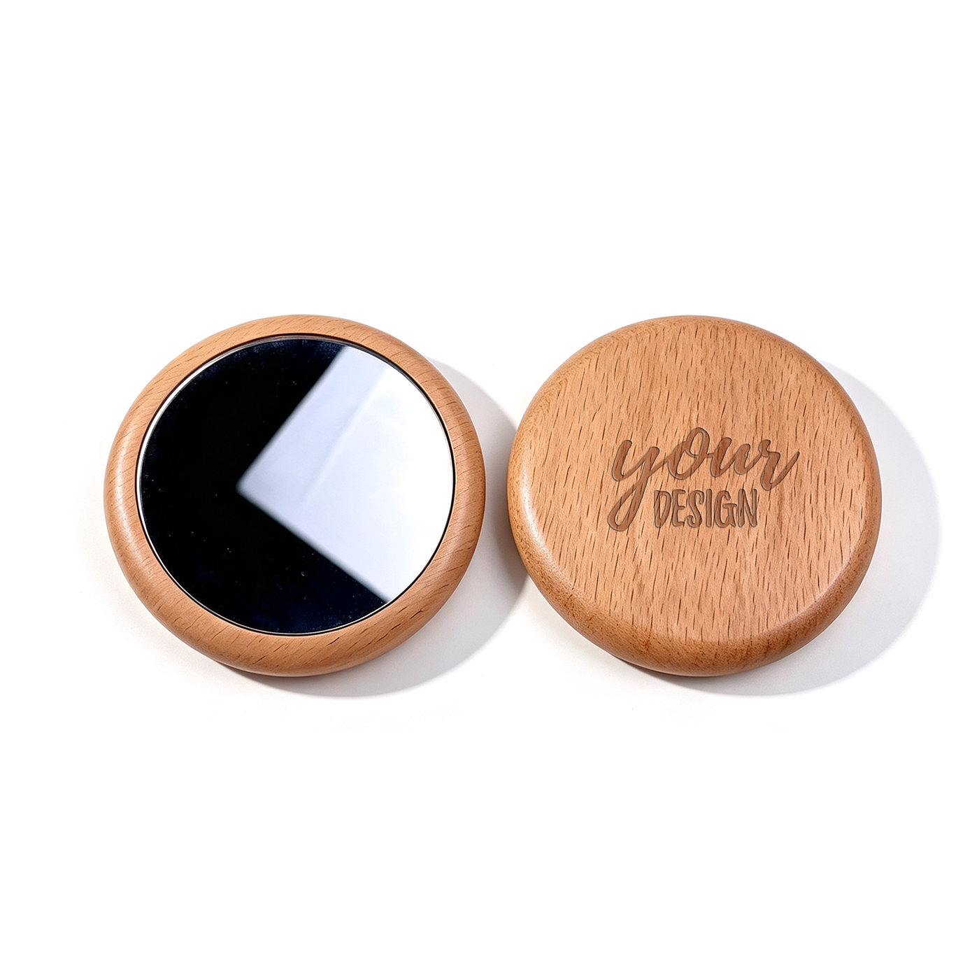 Custom Wooden Compact Mirror