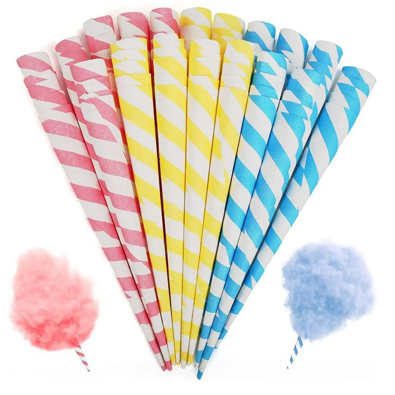 Multicolor Cotton Candy Paper Cones
