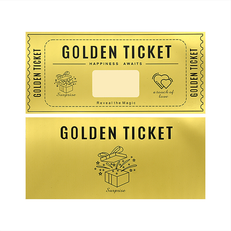 Custom Golden Ticket Scratch Off Card With Envelope