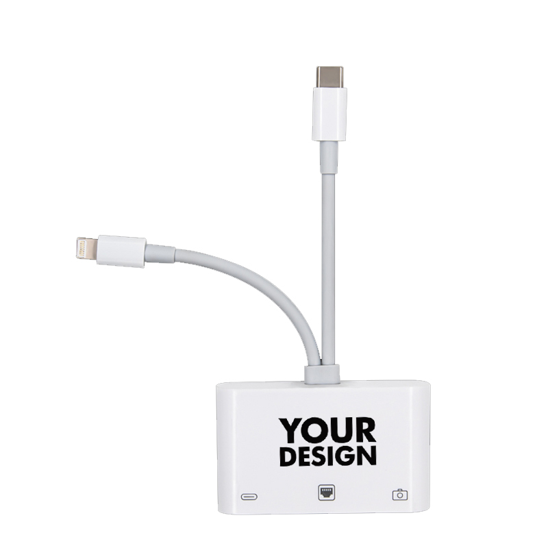 Custom 3 in 1 USB C Ethernet Adapter