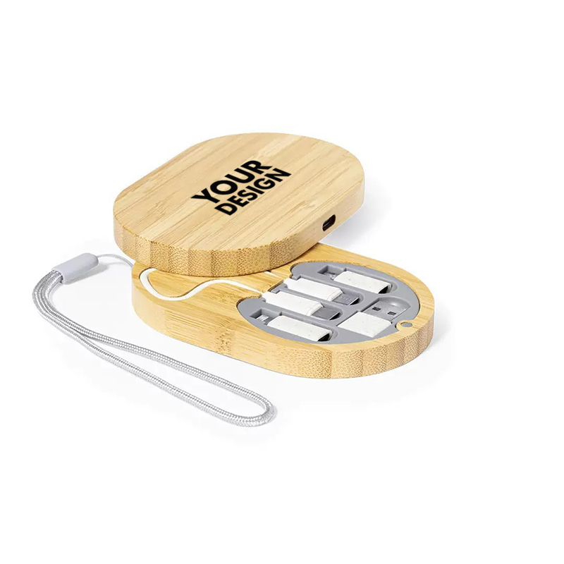 Custom Bamboo Multi Charging Cable Set
