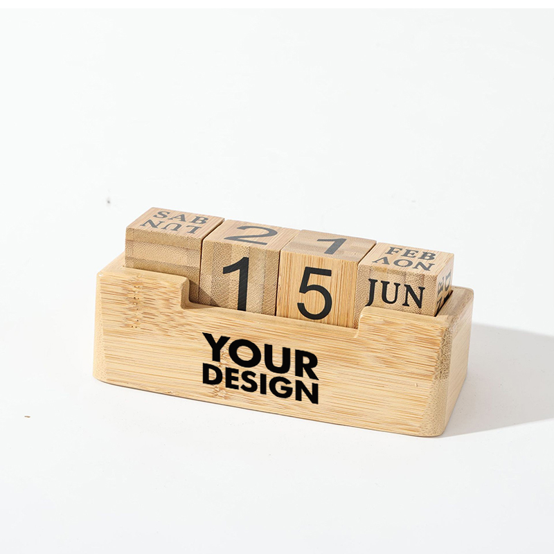 Wood Block Desk Calendar