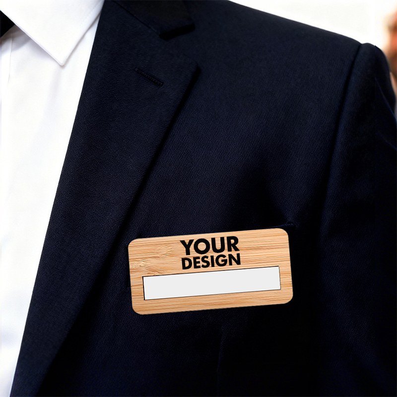 Custom Wooden Lapel Badge Magnetic
