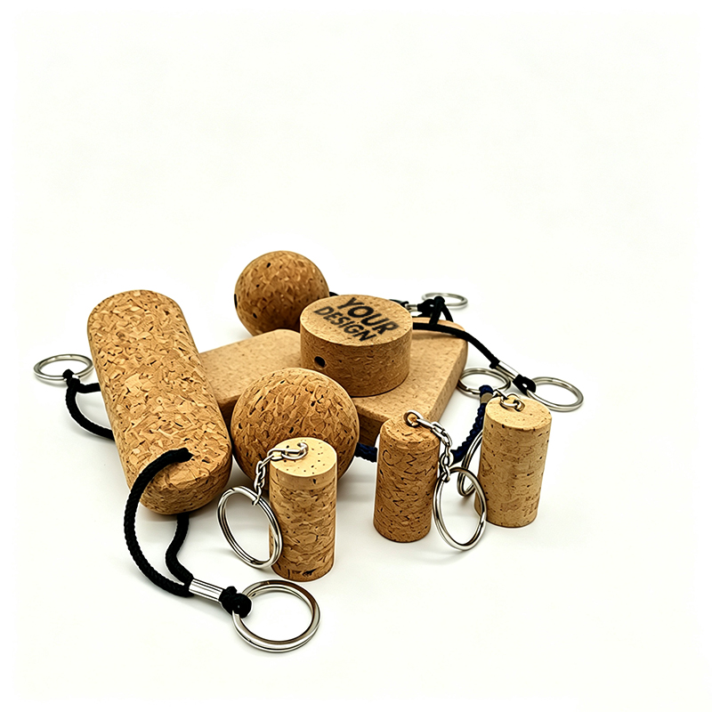 Custom Wine Theme Cork Keychain 