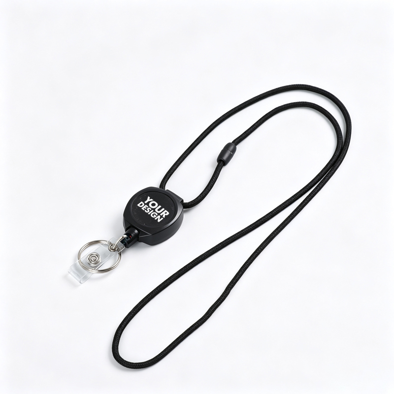 Compact Retractable Badge Holder with Lanyard