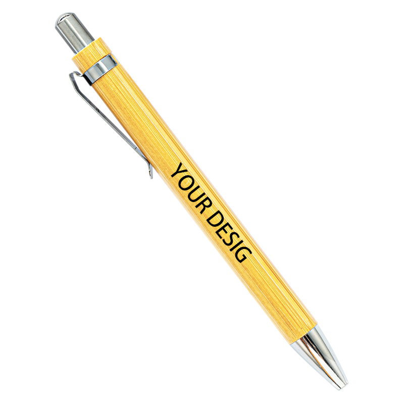 Custom Eco Bamboo Click Ballpoint Pen