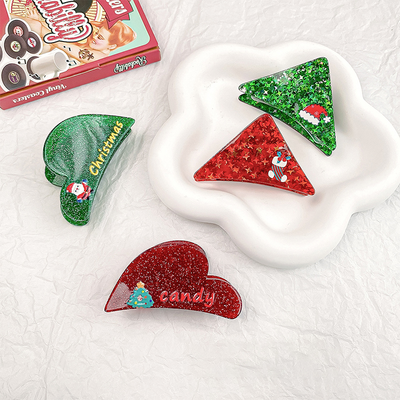 Promotional Christmas Glitter Hair Claw