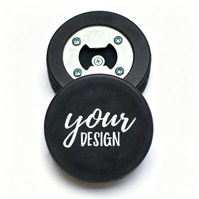 Rubber Ice Hockey Puck Bottle Opener
