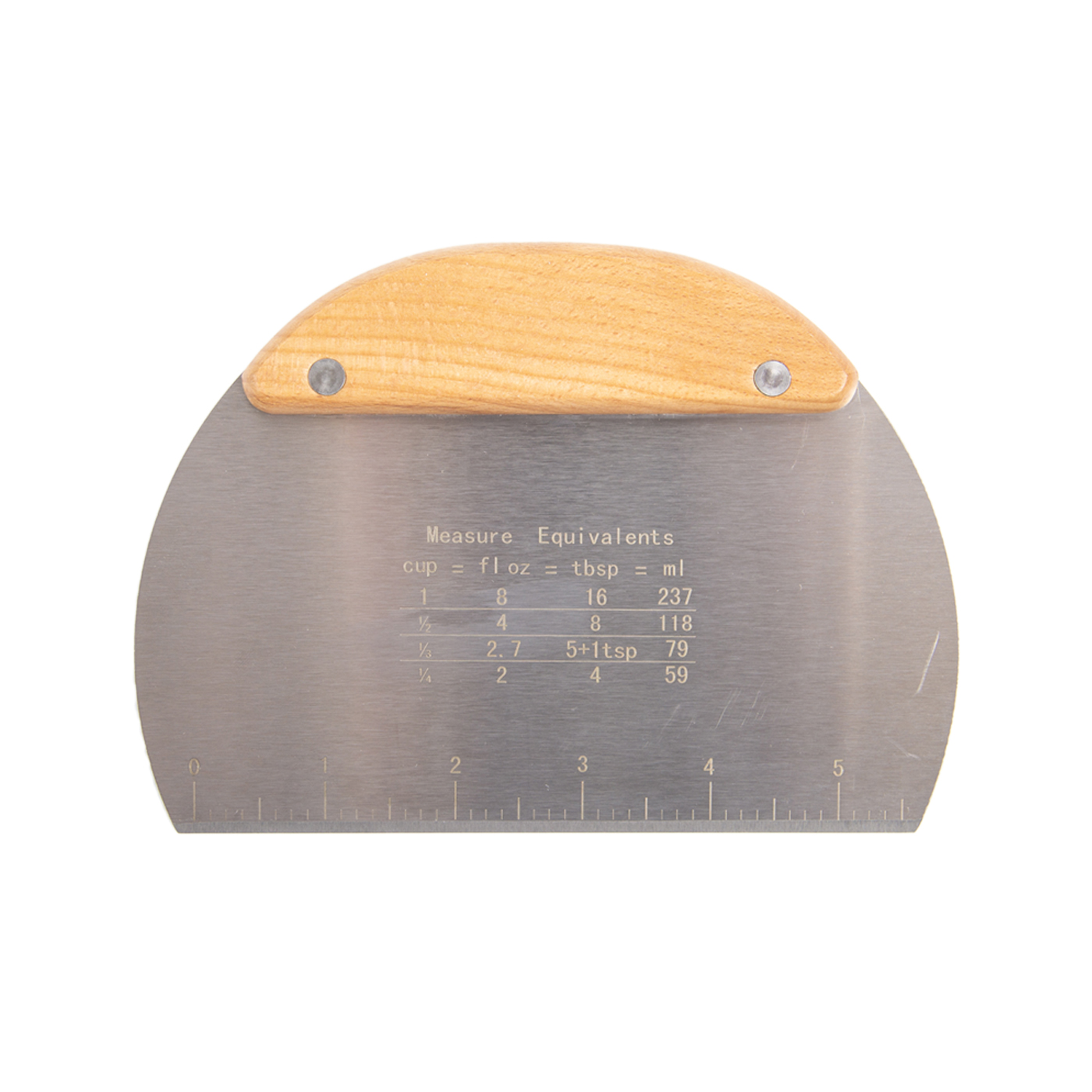 Wood Handle Dough Scraper With Scale