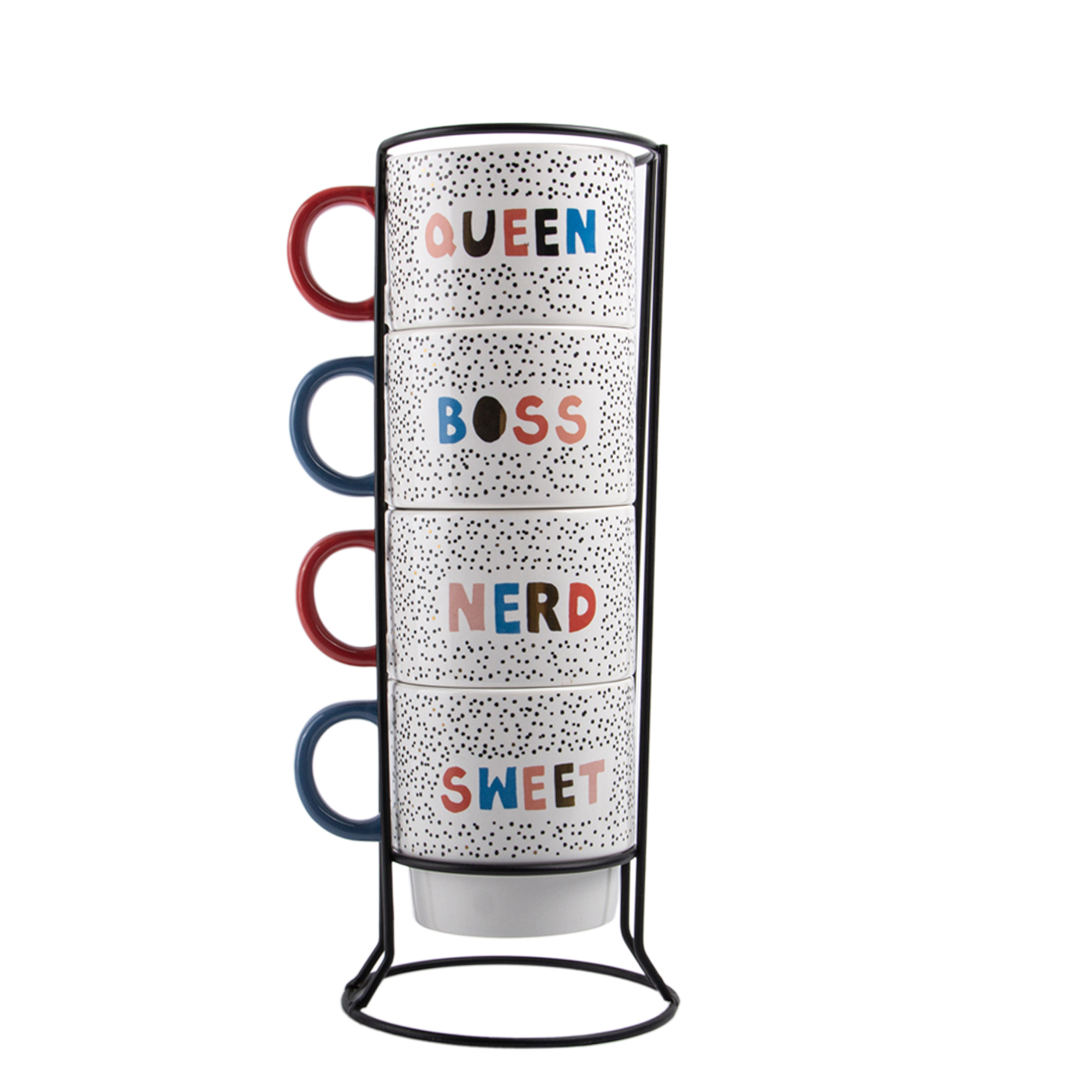 Stacking Ceramic Mugs With Stand 