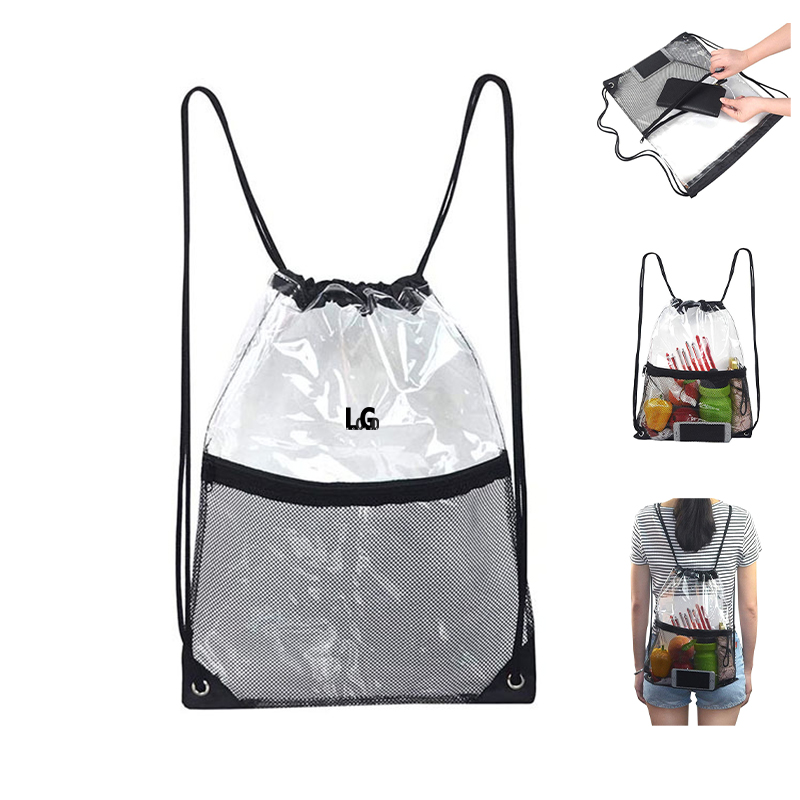 Clear PVC Drawstring Backpack
