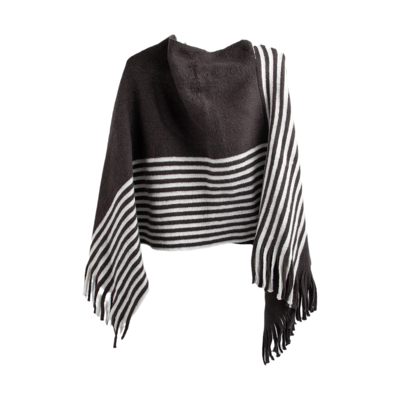 Women's Printed Tassel Poncho