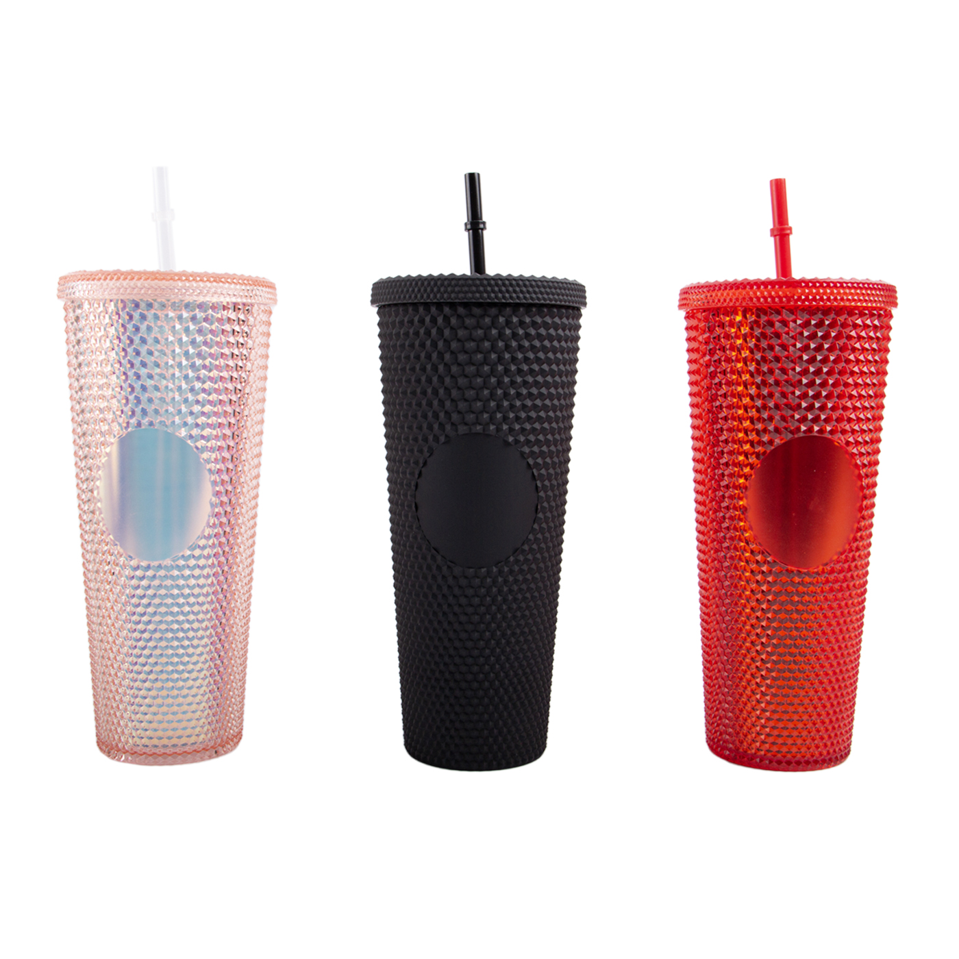 Custom Studded Tumbler With Straw