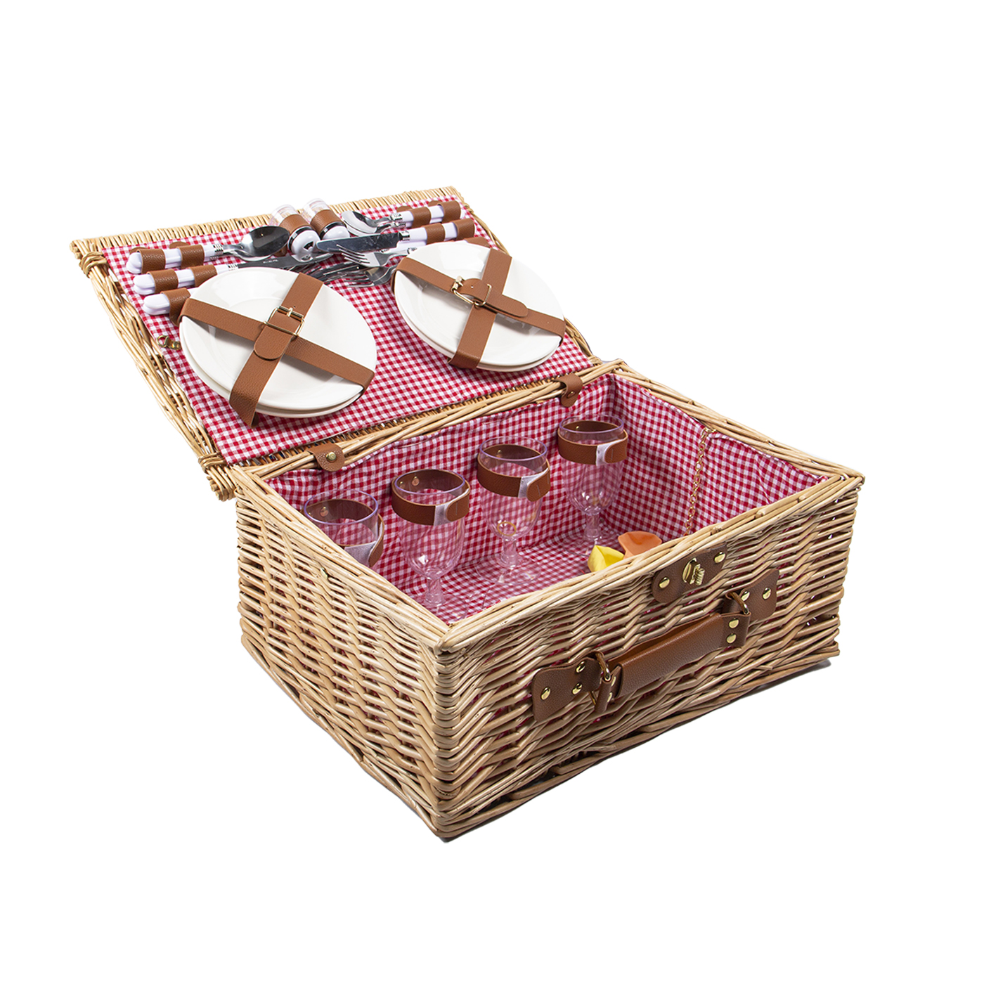 Wicker Picnic Basket With Lid