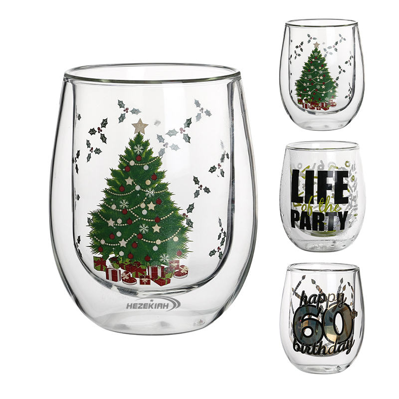 Double Walled Drinking Glass Tumbler