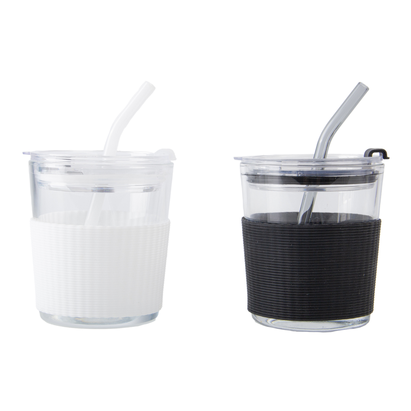Drinking Glass With Lid And Straw