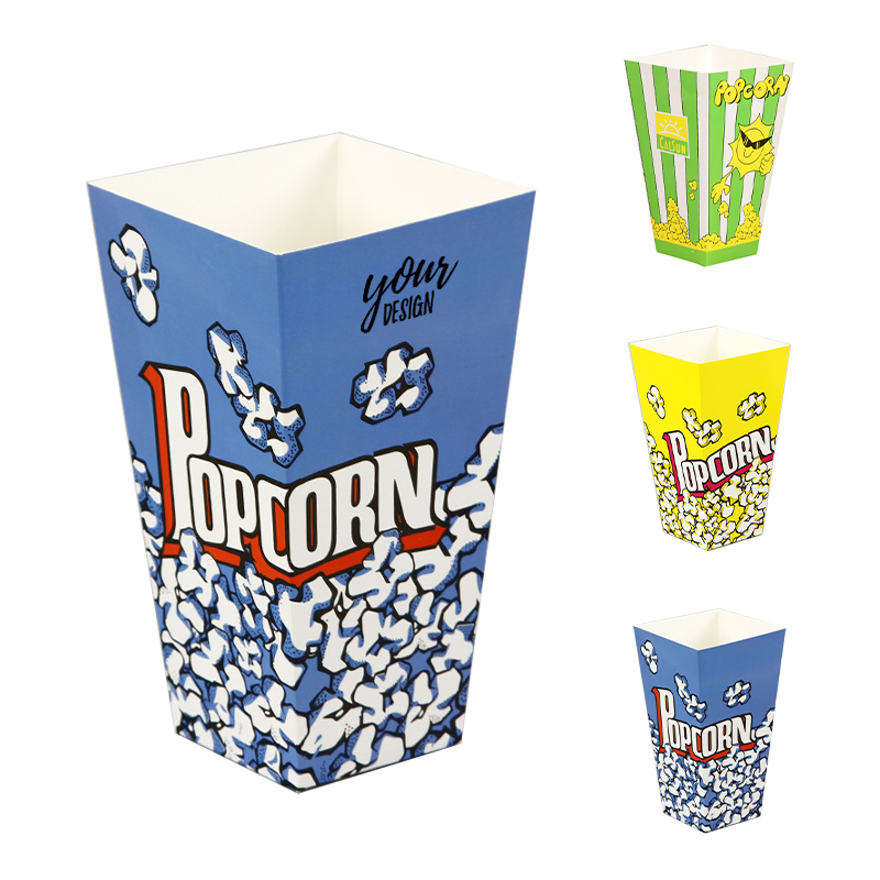 850ml Square Paper Popcorn Bucket