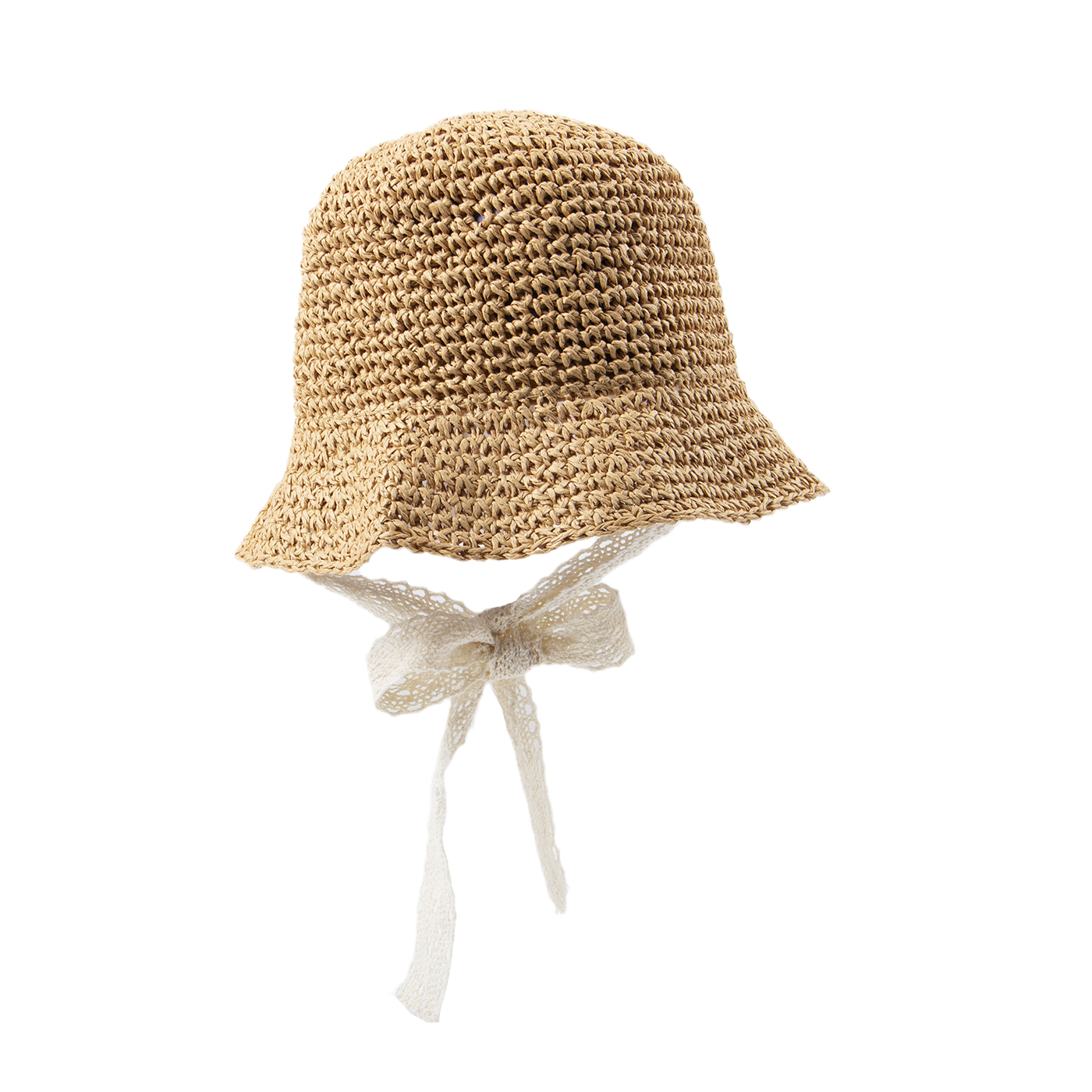 Baby Crochet Straw Sun Hat